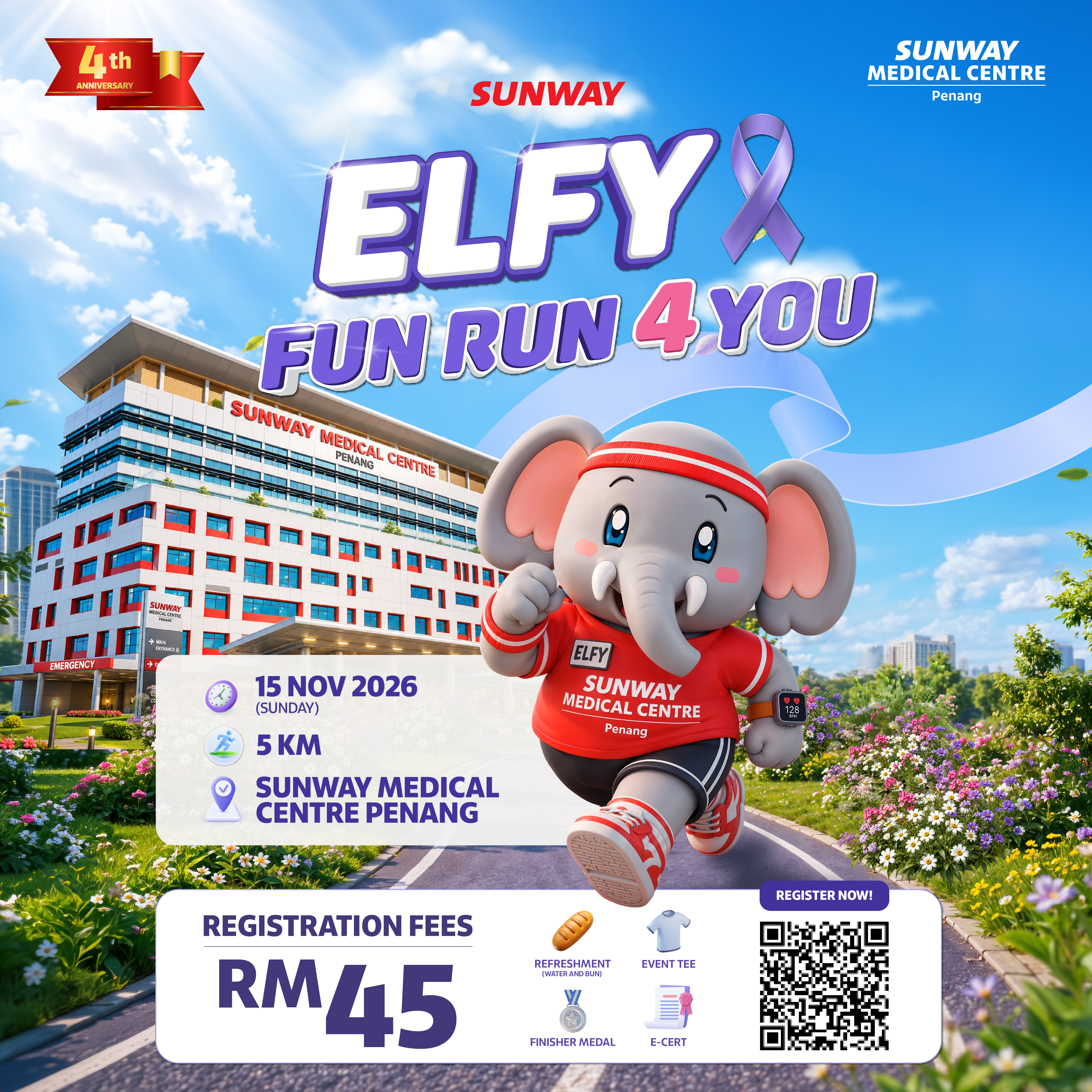 Elfy Fun Run 4 You – 5KM Fun Run at Sunway Medical Centre Penang