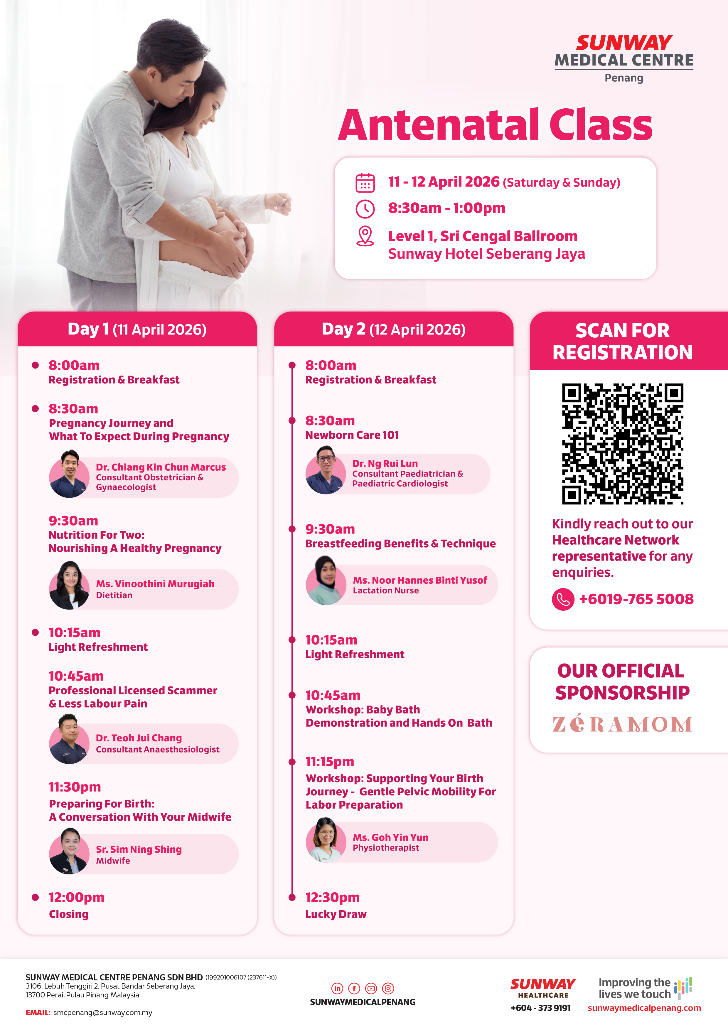 Antenatal Class April 2026 in Sunway Medical Centre Penang