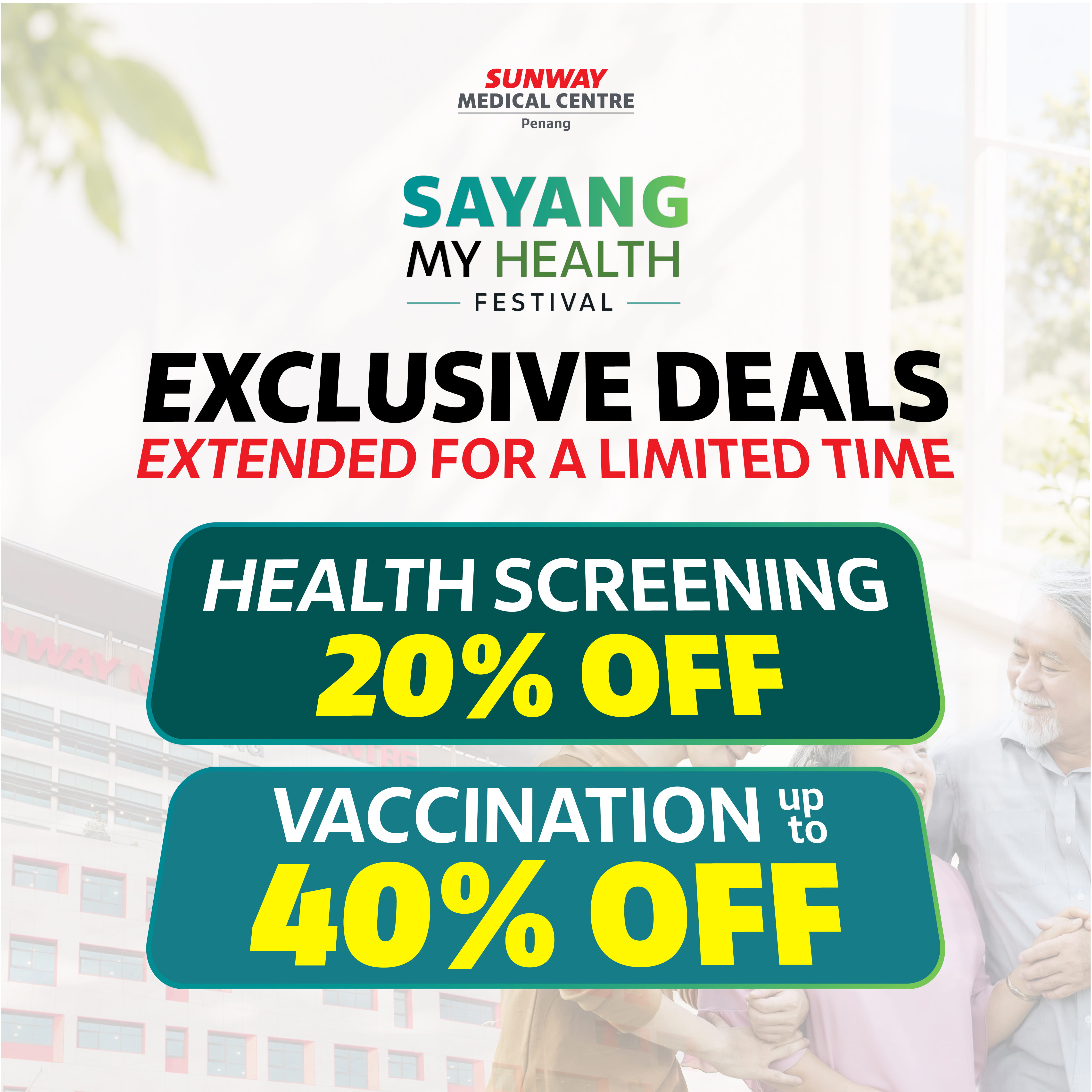 Sayang My Health Festival — health screening, vaccination and flash deals at Sunway Medical Centre Penang
