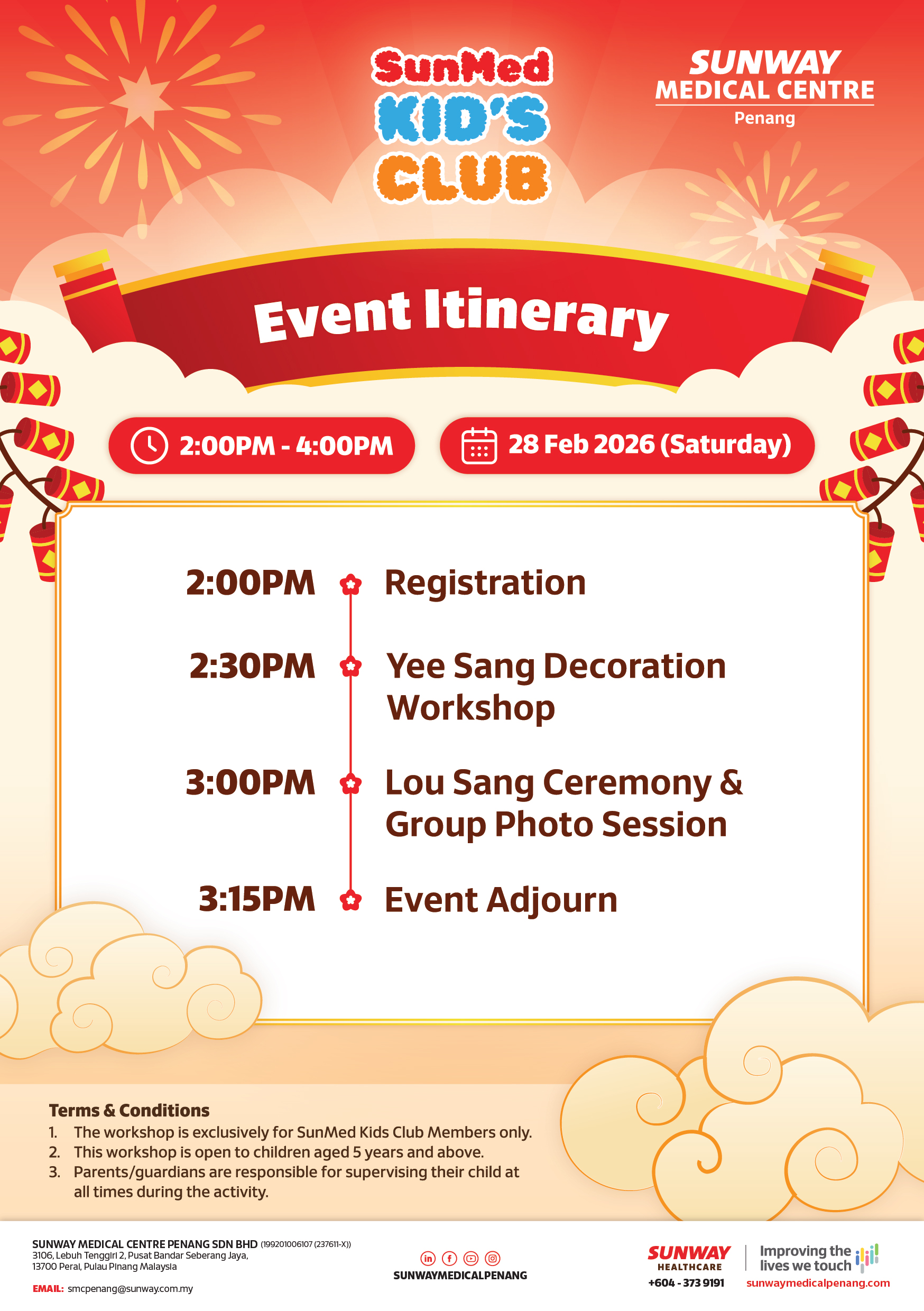 Event Itinerary for Yee Shang Decoration Workshop in Sunway Medical Centre Penang