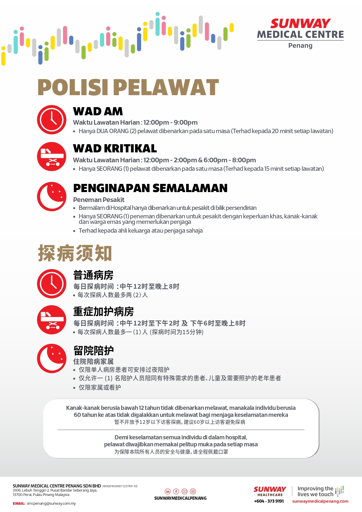 探病须知 Sunway Medical Centre Penang