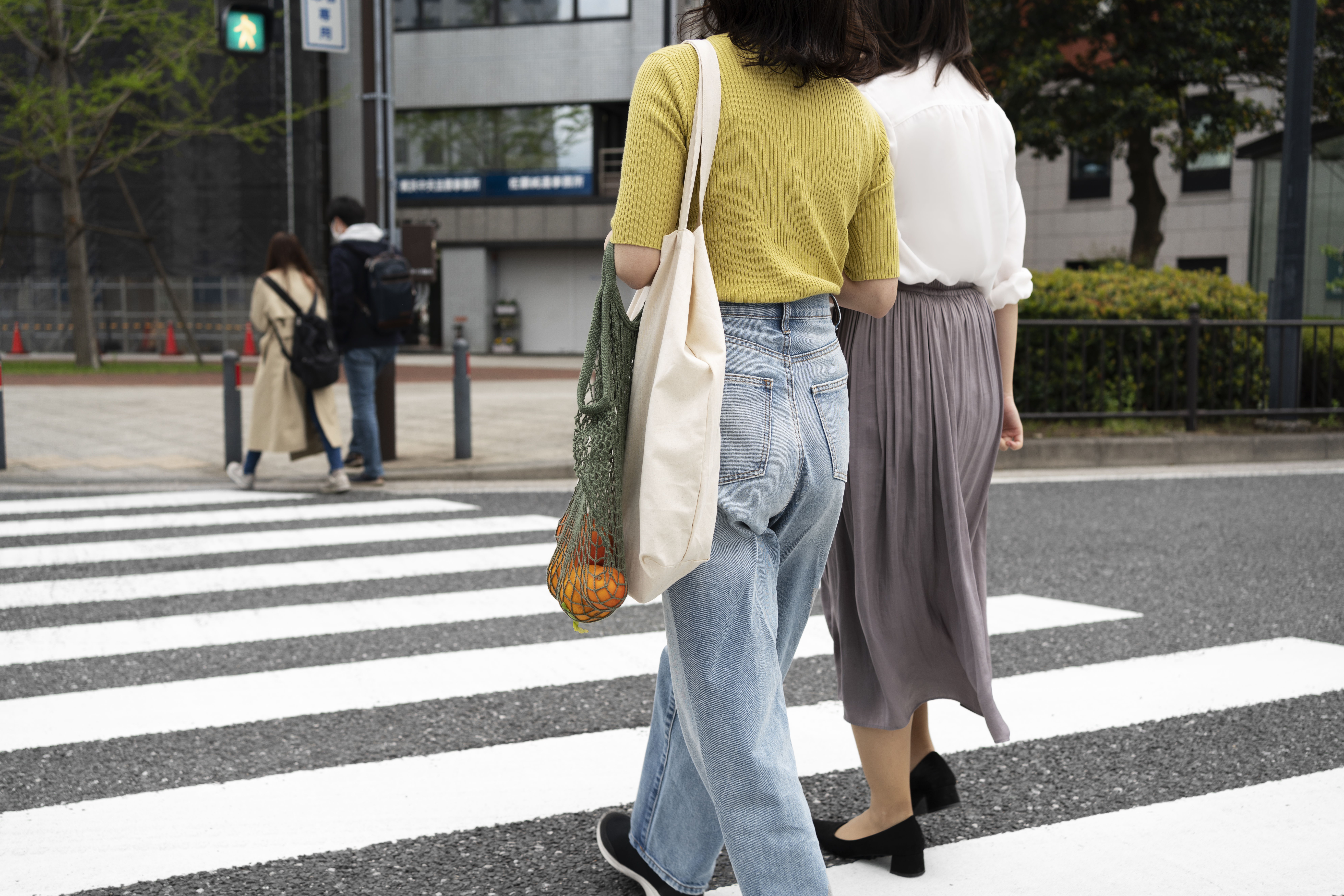 Women Crossing Road