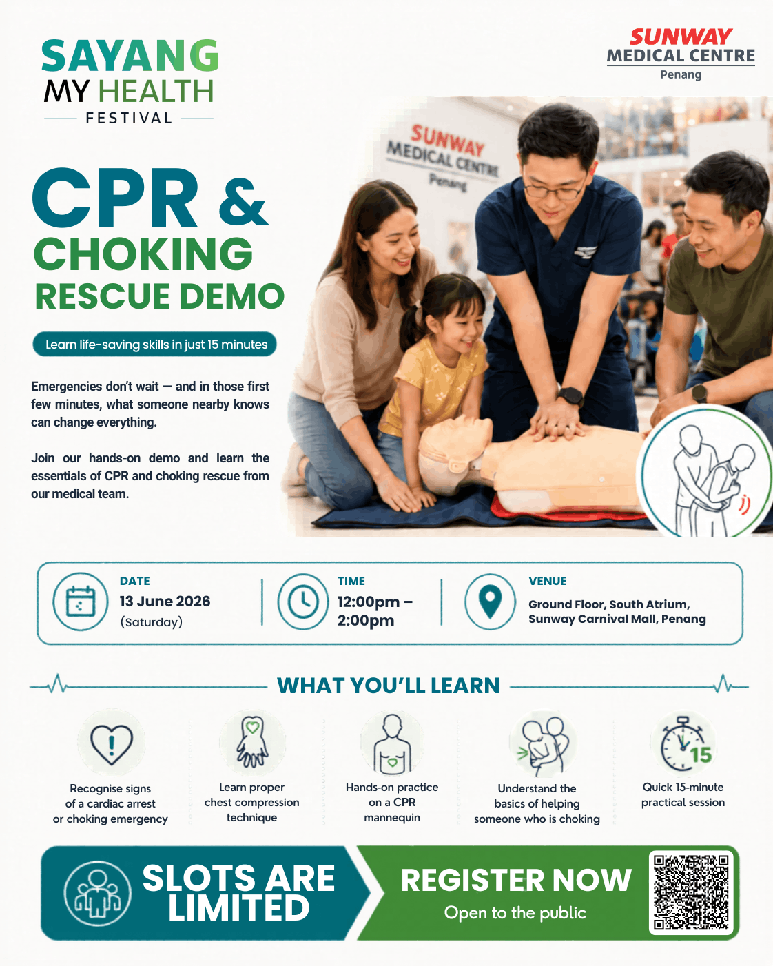 Sayang My Health Festival: CPR & Choking Rescue Demo
