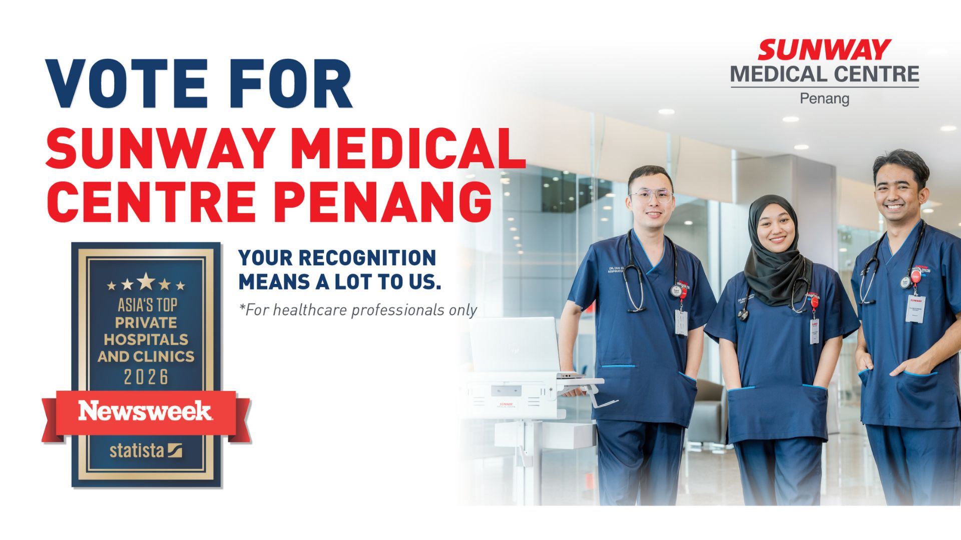 Support Sunway Medical Centre Penang in Newsweek’s Asia’s Top Private Hospitals & Clinics 2026