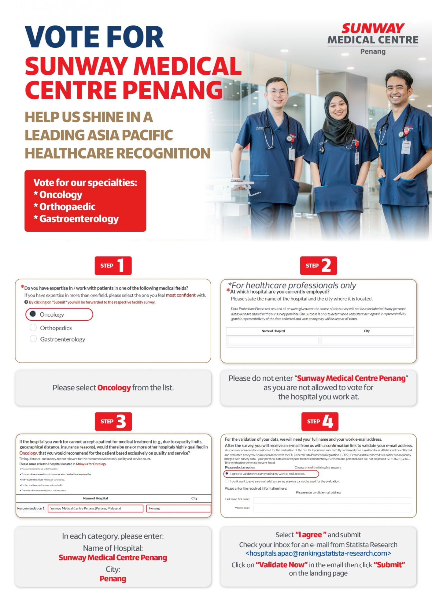 Vote Sunway Medical Centre Penang as Best Specialized Hospitals Asia Pacific 2026