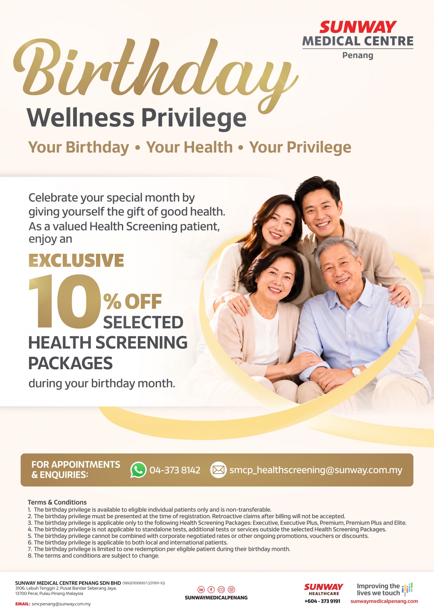 10% Off Selected Health Screening Packages - Birthday Wellness Privilege