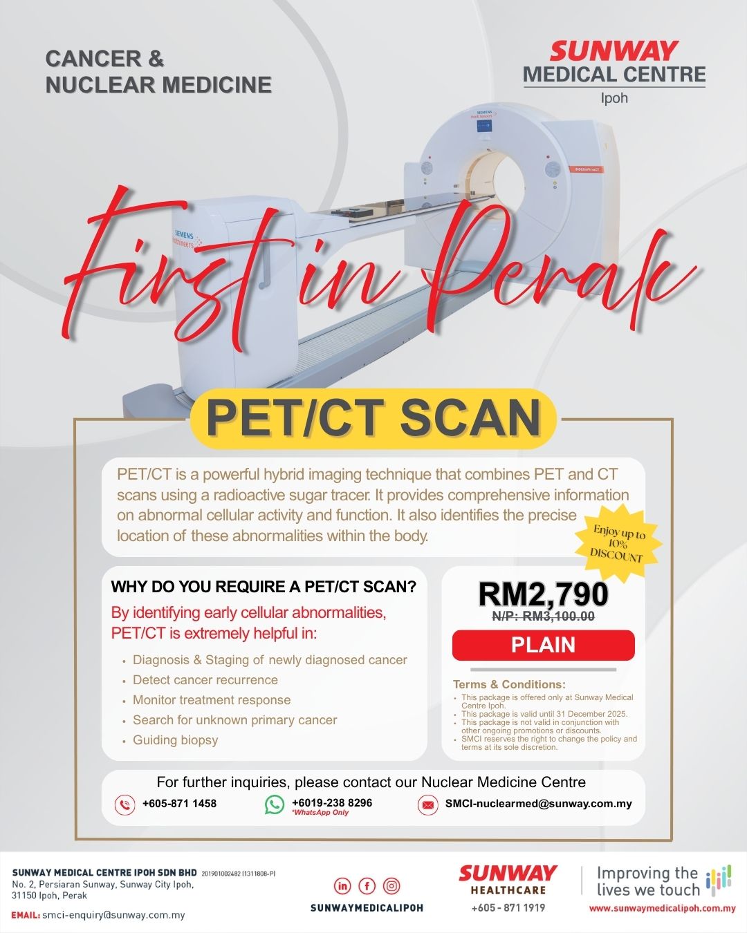 PET/CT Promotional Price Flyer